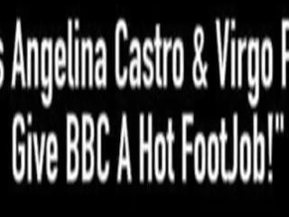 BBWs Angelina Castro & Virgo Peridot Give BBC A swell FootJob&excl;